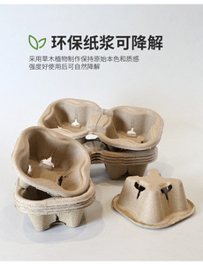 Porte-gobelets et gobelets en <span class=keywords><strong>pulpe</strong></span> biodégradables jetables, supports de gobelets simples et doubles pour thé à bulles, café à emporter, vaisselle - Product Image 6
