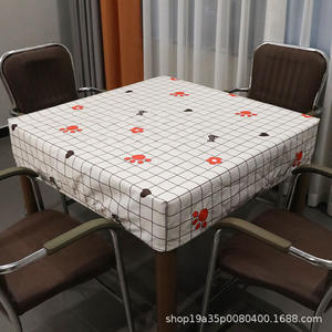 Mantel Cuadrado de PVC Impreso, Impermeable, Antipolvo, Antiaceite, para Uso Doméstico, Cubierta Protectora para Mesa de Mahjong, Grueso - Product Image 1