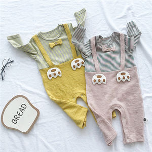 Venta al por Mayor de los Diez Productos Más Vendidos de China: Ropa de Lino y Algodón con Volantes, Monos Lisos para Bebé - Product Image 1