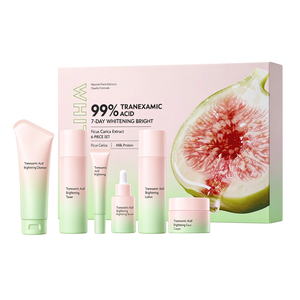 Set de Cuidado Facial Aclarante con Ácido Tranexámico, Kit Blanqueador de 6 Piezas con Extracto de Figo: Limpiador, Tónico, Sérum, Loción y Crema - Product Image 1