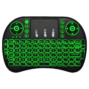 Tripsky 3色背光i8迷你无线键盘2.4千兆赫英语空气鼠标，带安卓电视盒触摸板遥控器