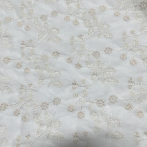Tela bordada lisa de alta calidad, hilo de algodón, tela bordada Floral <span class=keywords><strong>para</strong></span> mujeres, prendas de verano - Product Image 3