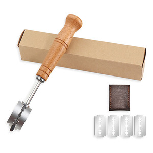 Utensili per Panificazione in Acciaio Inox 304, Accessori per Cottura, Coltello per Tagliare il Pane, Lame Artigianale in Legno per Pane - Product Image 6