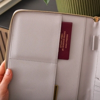 Étui de voyage technique en cuir végétalien de créateur Gadgets Cable Folder Travel Electronics Organizer Accessories Storage Bag Portfolio