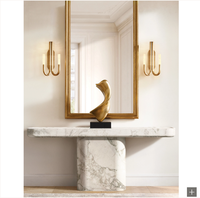 Meubles d'intérieur de design moderne, table console en pierre de travertin pour salon
