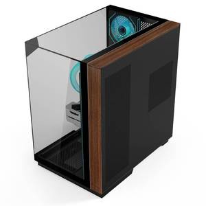 Caja de PC con Textura de Madera Stock V333, Venta al por Mayor, Kit Vertical para GPU y 2 Tiras ARGB, Soporte para Tarjeta VGA, Gaming V3 - Product Image 3