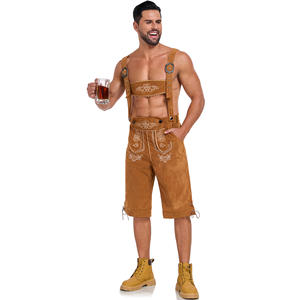 Combinaison <span class=keywords><strong>de</strong></span> costume <span class=keywords><strong>de</strong></span> bière traditionnelle bavaroise pour hommes, Lederhosen allemand <span class=keywords><strong>de</strong></span> Munich pour l'Oktoberfest, avec bretelles, pour les festivals et les événements nationaux, cosplay - Product Image 3