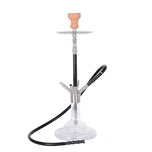 ที่กำหนดเองผู้ผลิต66เซนติเมตรหลายคน4หัวฉีดสแตนเลสขวดโปร่งใส Shisha มอระกู่