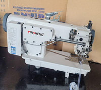 Machine à coudre industrielle YS-3800D-2TRW à double aiguille, pied marcheur, point de chaînette et point de bourrelet pour bannières publicitaires et vêtements