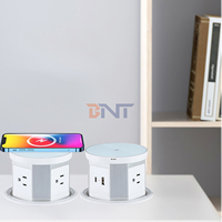 Prise de courant de bureau dissimulée multifonctionnelle industrielle avec port USB 16A 110-220V, mise à la terre standard