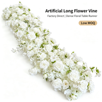 Guirlande de fleurs artificielles mélangées roses et eucalyptus pour décoration d'allée de mariage, arrangement d'arche, vitrine