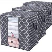Conteneur de rangement pour placard en tissu écologique grande capacité avec fenêtre transparente pour couettes, draps et vêtements