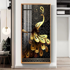 Paon Art cristal porcelaine peinture murale décorative pour la maison hôtel décoratif abstrait mur Art encadré animaux peintures - Product Image 5