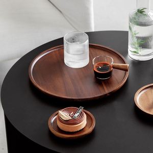 Wholesale Popular Dish Modern Wooden Round <b>Tray</b> & Plate for Tea <b>Dinner</b> Dessert Cake Storage - Product Image 2