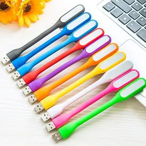 Wholesale customized logo 5V 1A Silicone Flexible mini USB lamp LED night Light For Power Bank Computer notebook bedroom
