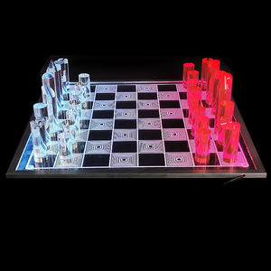 Juego de Ajedrez de Acrílico Transparente con Luz LED RGB de Control Remoto, Personalizable con Logotipo, con Marco de Aluminio - Product Image 5