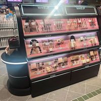 Rak Display Kosmetik Mushenforest yang Dapat Disesuaikan, Terbuat dari MDF Baru dengan Lampu LED, Ramah Lingkungan, Dapat Didaur Ulang, untuk Toko