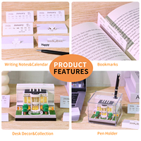 Bloc-notes 3D Maison Blanche, Calendrier de bureau, Bloc-notes en forme de blocs de construction, Porte-stylo, Décoration d'intérieur, Papeterie, Cadeaux souvenirs