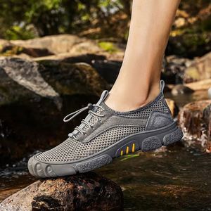 Nouvelles chaussures de sport d'extérieur à lacets pour la pêche, respirantes, monobloc, en maille fine perforée, décontractées pour le printemps et l'automne - Product Image 3