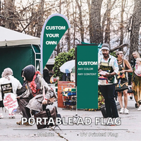 Drapeau publicitaire extérieur économique, drapeau de sac à dos avec impression numérique, matériau en polyester, style défilant, utilisation pour l'affichage
