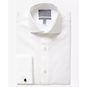 MTM <span class=keywords><strong>camicie</strong></span> da <span class=keywords><strong>uomo</strong></span> di fascia alta misura misura elegante colletto spalmabile in cotone bianco e traspirante per matrimoni - Product Image 1