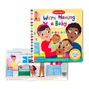 0-3年モンテッソーリ幼児教育おもちゃカスタマイズされた子供向けのハードカバーの本を印刷する赤ちゃんへの最高の贈り物