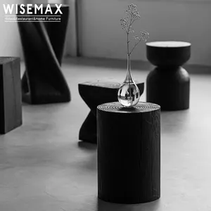WISEMAX 가구 심플한 디자인 거실 장식 단단한 나무 소형 커피 테이블 스툴 소파 사이드 테이블 홈 호텔 빌라