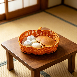 ตะกร้าหวายขนาดเล็กสไตล์โบโฮสำหรับตกแต่งฮาโลวีน ถาดหวายอเนกประสงค์สำหรับจัดเก็บในครัวและเสิร์ฟขนม - Product Image 5