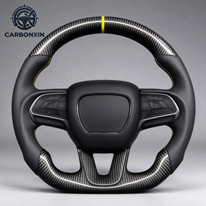 Volant personnalisé en cuir et fibre de carbone forgée avec LED pour Dodge Charger SXT RT Challenger SRT Hellcat Scat Pack 2016-2020 - Product Image 3