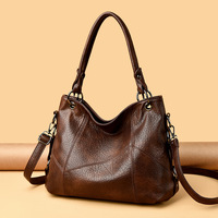 Sac fourre-tout rétro en PU 2026 pour femme, style européen, grande capacité, avec fermeture éclair, sac à bandoulière, pour le travail, le shopping et l'usage quotidien