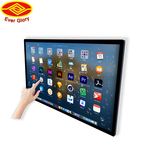 Customized 27 Inch High Brightness Waterproof Capacitive Pcap Glove Touch Screen Anti-glare Industrial Outdoor Touch Monitor
