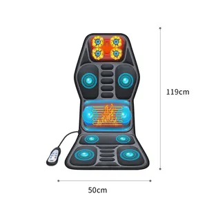 Electric Portable Heating Vibrating Back Massager Chair In Cushion Car Home Office Lumbar Neck Mattress Pain Relief