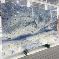 Terrazo Azul Zafiro de Ensueño: Terrazo Pulido Premium con Agregados Azules Zafiro para Paredes Decorativas en Hoteles y Salas de Estar