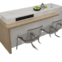 Lemari Dapur Pulau Tengah Custom dengan Panel Pintu MDF dan Rangka Kayu Lapis untuk Distributor Proyek Apartemen Hotel