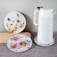 Assiettes plates en mélamine rondes bon marché personnalisées vente en gros chinois plateaux plats avec impression de fleurs pour restaurant et maison