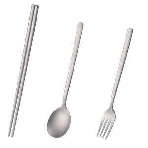 Juego de Cubiertos de Titanio Puro, Cuchara, Tenedor, Palillos, Duraderos, de Color Sólido, Rectangulares, Vajilla para Picnic, Primavera 2024 - Product Image 2