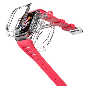 Correas de Reloj Deportivas de Fluororubber de 44 mm y 45 mm con Caja Transparente para Apple Iwatch Band 7 6, Venta de Fábrica BEEFLYPOWER - Product Image 4