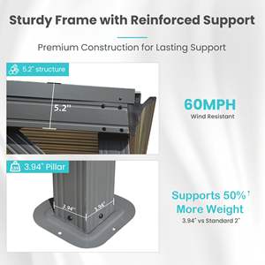 <span class=keywords><strong>Abri</strong></span> mural en acier galvanisé de 12 'x 20' avec toit rigide pour terrasse, gazebo maigre, pergola, système de drainage intégré pour terrasse arrière-cour - Product Image 5