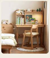 Bureau d'étude pour enfants réglable en hauteur avec manivelle traditionnelle en bois de hêtre massif, écologique, avec plateau inclinable