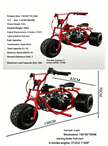 Tricycle tout-terrain à <span class=keywords><strong>moteur</strong></span> essence pour adultes, 3 roues, <span class=keywords><strong>drift</strong></span>, kart de course tout-terrain, plage - Product Image 4