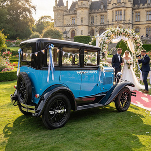 Voiture électrique vintage ZOWN au design rétro lumineux, sièges spacieux pour les visites de jardins, parcs et excursions. - Product Image 1