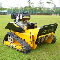 Penjualan Langsung Pabrik Mesin Pemotong Rumput Crawler Remote Control Efisiensi Tinggi Mini Robot Flail Lawn Mower