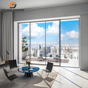 Portes coulissantes en accordéon à double vitrage pour patio/balcon Isolation thermique Cadre en alliage d'aluminium insonorisé Moustiquaire en acier inoxydable - Product Image 4