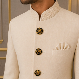 Bouton en émail d'or de luxe motif oiseau volant, marque Mayrabygungun, en laiton fait main, design antique royale ajouré, pour Sherwani et tenues de mariage formelles - Product Image 6