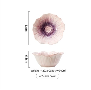 Elegant Light Purple Flower Design <b>Dinnerware</b> <b>Set</b> Intricate Floral Motif Plate Modern Eco-Friendly Plate <b>for</b> Hotels - Product Image 6