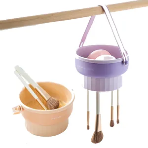 FX-T222 New Design 2 In 1 Beauty Egg Drying Tool Set Sponge Storage Container Bowl Makeup Brushes Cleaning Product