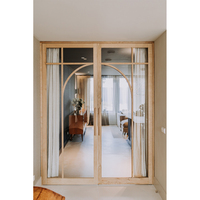 Portes en bois massif de dernière conception, verre trempé, cloison personnalisée étanche, écran en nylon en bois massif, prix d'usine