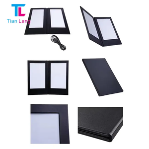 Rechargeable LED Illuminated A4 Menu Book Double Sided PU Leather <b>Table</b> Menu for Nightclubs and Restaurants - Product Image 4