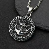 Pendentif Médaille Vintage en Acier Inoxydable pour Hommes, Collier Ancre Rétro, Style Orthodoxe, Bijou Tendance Mode Océanique DMP 176