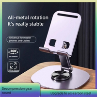 Nouvelle conception 360 °   Support de téléphone portable pliable en métal rotatif, support de bureau réglable en angle, étanche